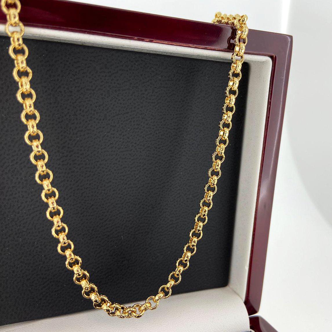 4MM GOLD DIAMOND CUT PATTERN BELCHER CHAIN