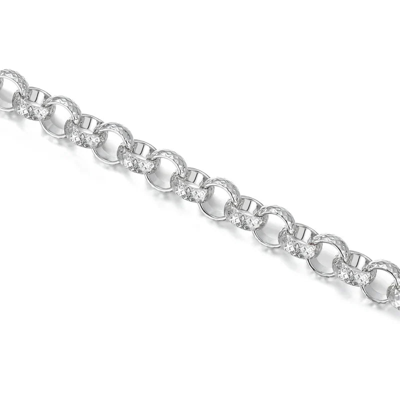 8MM SILVER DIAMOND CUT PATTERN BELCHER CHAIN