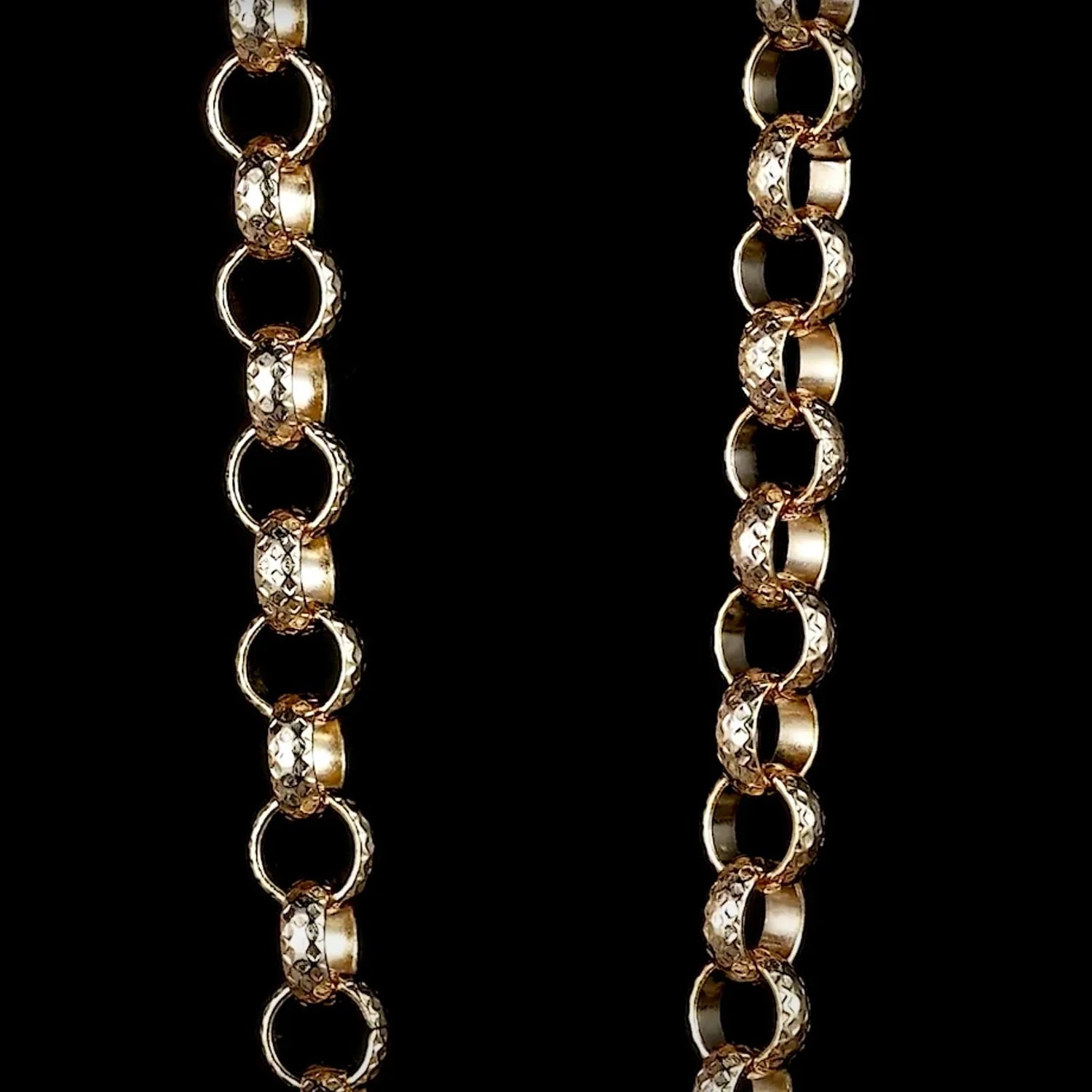 8MM GOLD DIAMOND CUT PATTERN BELCHER CHAIN