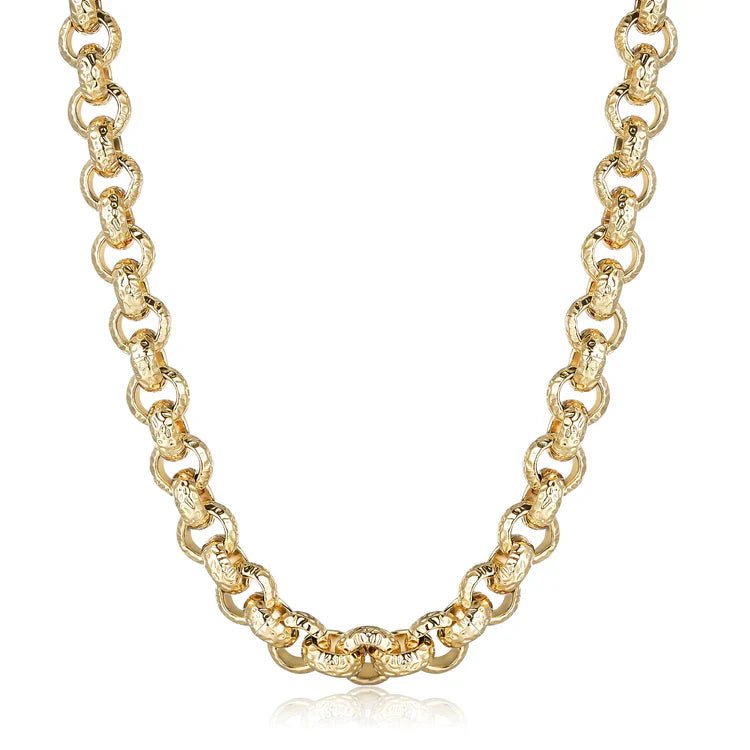 15mm Gold Pattern Leopard Print Belcher Chain