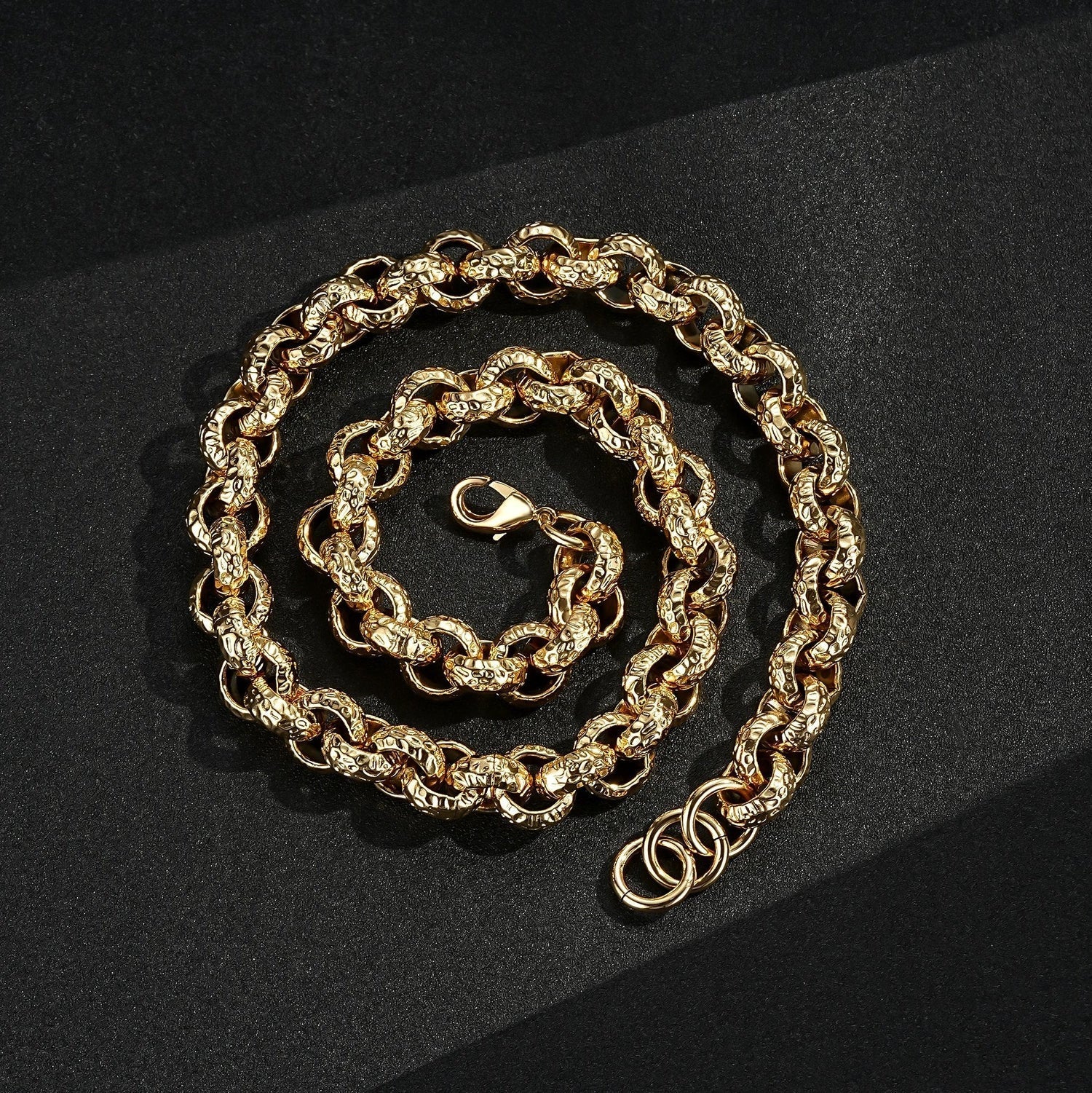 15mm Gold Pattern Leopard Print Belcher Chain