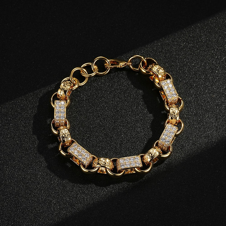 LUXURY GOLD XXL 14MM GYPSY LINK BELCHER BRACELET